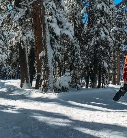 two men walking on snow